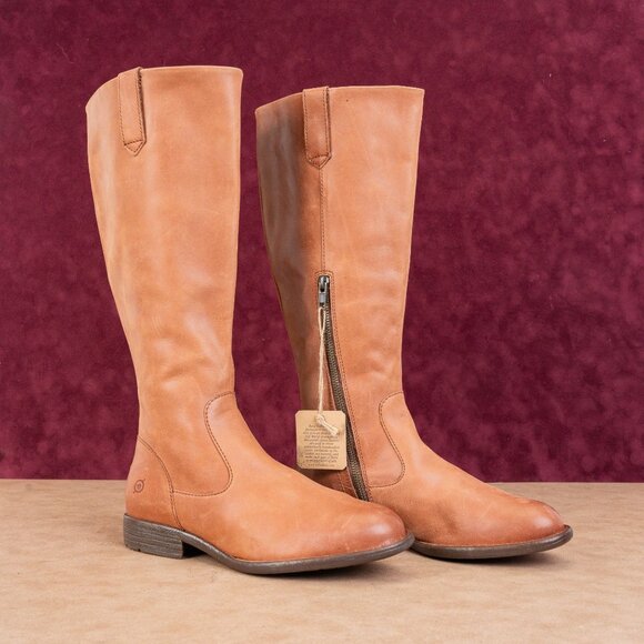 Born Women Shaunie Brown Leather Wide Calf Equestrian Riding Knee Boots size 8 - Picture 1 of 9